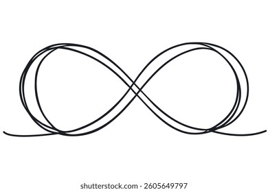 One continuous line drawing of Infinity symbol. vector illustration