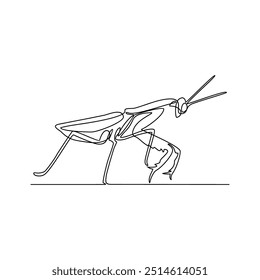 One continuous line drawing of 
insect vector illustration. Animal insect themes design concept in simple linear style. Sensory organs used for touch, smell, and sometimes taste. good for education.