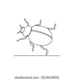 One continuous line drawing of 
insect vector illustration. Animal insect themes design concept in simple linear style. Sensory organs used for touch, smell, and sometimes taste. good for education.