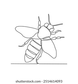 One continuous line drawing of 
insect vector illustration. Animal insect themes design concept in simple linear style. Sensory organs used for touch, smell, and sometimes taste. good for education.