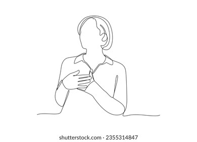 One continuous line drawing of International breast cancer awareness month concept. Doodle vector illustration in simple linear style. 