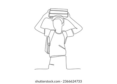 Un dibujo de línea continua del concepto del Día Internacional del Estudiante. Estudiantes felices. Ilustración del vector Doodle en un estilo lineal simple. 