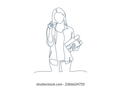 One continuous line drawing of International student's day concept. Happy students. Doodle vector illustration in simple linear style. 