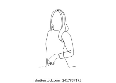 One continuous line drawing of International Women's Day concept. Doodle vector illustration in simple linear style.