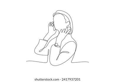 One continuous line drawing of International Women's Day concept. Doodle vector illustration in simple linear style.