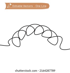 One continuous line drawing of Irregular Spiral vector icon, swirl line outline simple style isolated. Metal spiral flexible wire elastic.