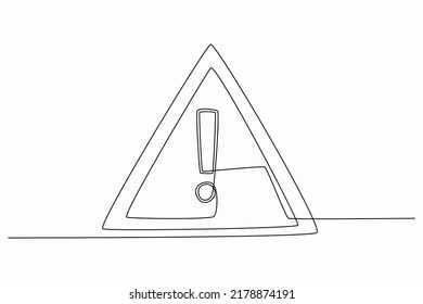 One continuous line drawing of Irritant, sensitising, harmful substances sign. Warning Concept. Single line draw design vector graphic illustration.