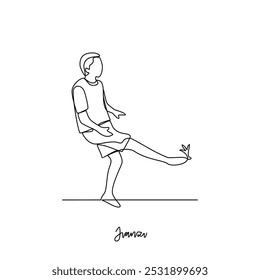 One continuous line drawing of Jianzi sports vector illustration. Traditional sports design in simple linear continuous style vector concept. Sports theme design for your asset design illustration.