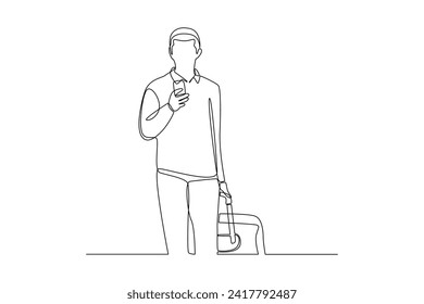 One continuous line drawing of Journey or trip concept. Doodle vector illustration in simple linear style.