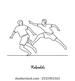 One continuous line drawing of Kabaddi sports vector illustration. Traditional sports design in simple linear continuous style vector concept. Sports theme design for your asset design illustration.