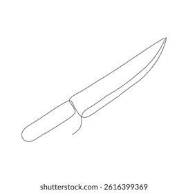 One continuous line drawing of knife. Single line drawing of knife