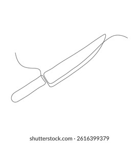 One continuous line drawing of knife. Single line drawing of knife