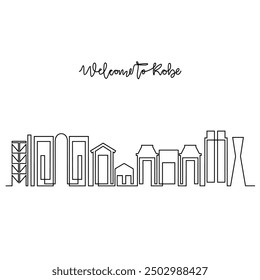 One continuous line drawing of Kobe skyline vector illustration. Modern city in Japan in simple linear style vector design concept. Big city in Japan. Iconic architectural skyline building
