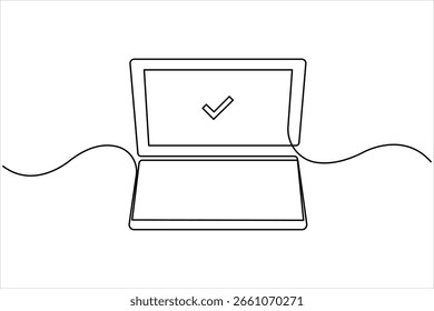 Un dibujo de línea continua de Vector de diseño portátil