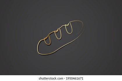 One continuous line drawing of long loaf bread.