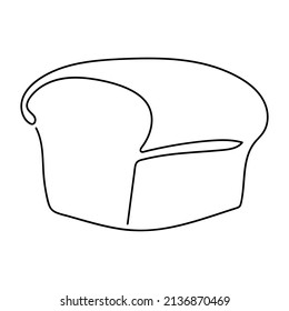 One continuous line drawing of long loaf bread. Simple black line sketch of French baguette, bakery and cafe concept good for logo. Vector illustration