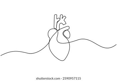 One continuous line drawing of lungs . single line lung concept, Human lungs, drawn with continuous line in minimalism, abstract, respiratory organ, medicine, pulmonology, anatomy, one line.