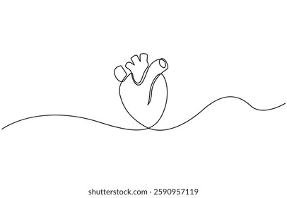 One continuous line drawing of lungs . single line lung concept, Human lungs, drawn with continuous line in minimalism, abstract, respiratory organ, medicine, pulmonology, anatomy, one line.