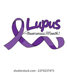 One continuous line drawing of Lupus awareness month with white background. Lupus awareness month design in simple linear style. Lupus awareness month design concept for medical vector illustration. 