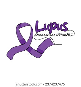 One continuous line drawing of Lupus awareness month with white background. Lupus awareness month design in simple linear style. Lupus awareness month design concept for medical vector illustration. 