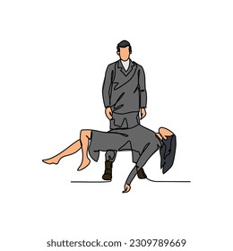 One continuous line drawing of a Magician attraction. Magician concept illustration in simple linear style. Magician design concept vector illustration