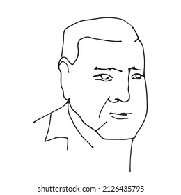 One continuous line drawing of man. Minimalism art. 