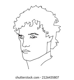 One continuous line drawing of man. Minimalism art. 