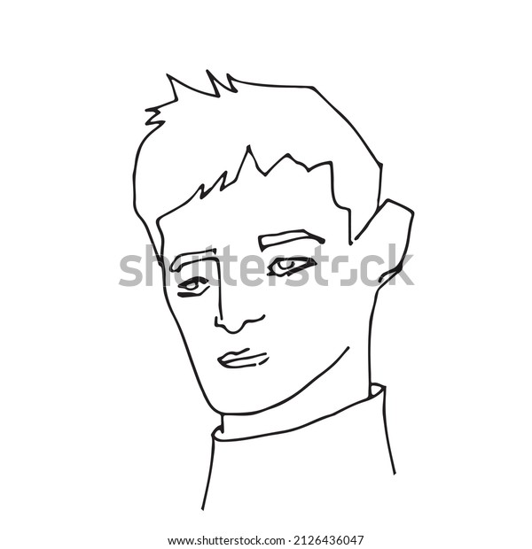 One Continuous Line Drawing Man Minimalism Stock Vector Royalty Free