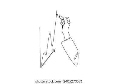 One continuous line drawing of management business concept. Doodle vector illustration in simple linear style.