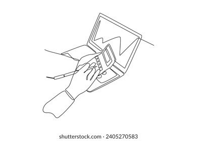 Eine durchgängige Zeichnung des Geschäftskonzepts des Managements. Doodle Vektorgrafik im einfachen linearen Stil.