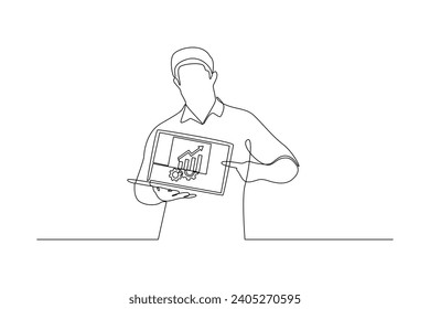 Eine durchgängige Zeichnung des Geschäftskonzepts des Managements. Doodle Vektorgrafik im einfachen linearen Stil.