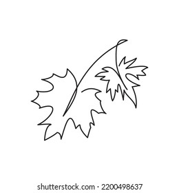 One continuous line drawing maple leaves  Maple leaf line art in autumn  Contour drawing  Minimalist art  Modern decor  Vector illustration maple leaf in autumn 