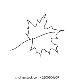 One continuous line drawing maple leaf  Nature  autumn theme  Vector illustration maple leaf in autumn  Maple leaf line art  
