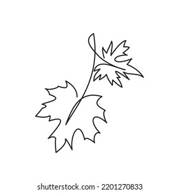  One continuous line drawing maple leaf  Maple leaf line art in autumn  Contour drawing  Minimalist art  Modern decor  Vector illustration maple leaf in autumn 