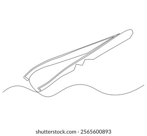 One continuous line drawing of Medical tweezers . Single line of Medical tweezers vector illustration

