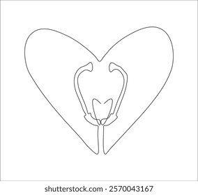 One continuous line drawing of medical stethoscopes. simple single line drawing of medical equipment stethoscopes . health concept stethoscopes illustration. editable outline
