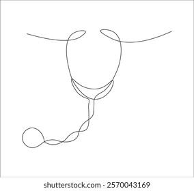 One continuous line drawing of medical stethoscopes. simple single line drawing of medical equipment stethoscopes . health concept stethoscopes illustration. editable outline
