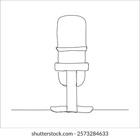 One continuous line drawing of microphone sound system. single line drawing of microphone.  illustration of microphone. editable stroke