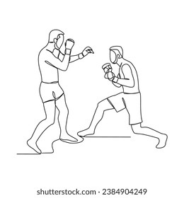 One continuous line drawing of mixed martial arts player vector illustration. mixed martial arts player illustration simple linear style concept vector. Fighting sport design for your business asset.