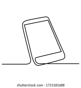 one continuous line drawing mobile phone