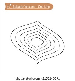 One continuous line drawing of a modified spiral geometry shape. Geometry vector illustration of a modified spiral symbol for icons, logos, symbols. Applied to screen printing or web design.