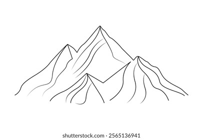 One continuous line drawing mountain