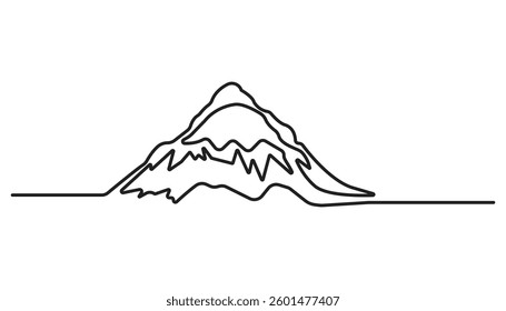 One continuous line drawing mountain