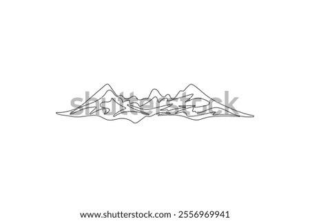 One continuous line drawing of mountain vector