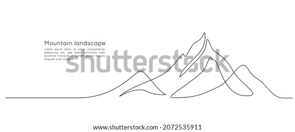 One Continuous Line Drawing Mountain Range Stock Vector (Royalty Free ...