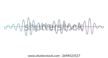 One continuous line drawing of music player soundbar with microphone button. Record audio and sound wave voice message in simple linear style. Editable stroke. Doodle vector illustration, Best EPS 10.