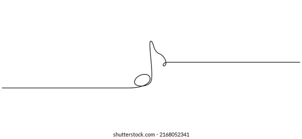 One Continuous Line Drawing Musical Single Stock Vector (Royalty Free ...