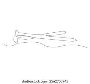 One continuous line drawing of nail . Single line of nail vector illustration