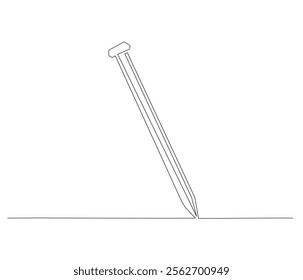 One continuous line drawing of nail . Single line of nail vector illustration