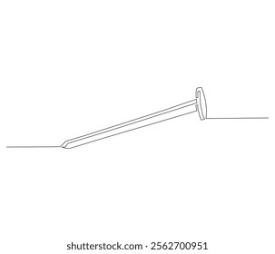 One continuous line drawing of nail . Single line of nail vector illustration